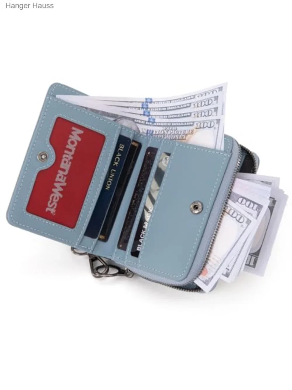 Women's Small Wallet with Detachable Wristlet RFID Blocking Faux Leather